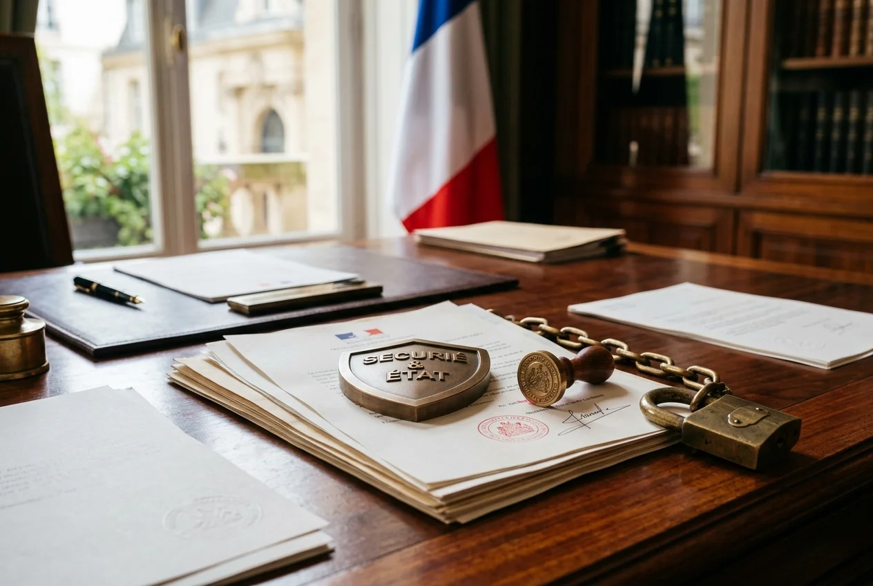 Documents officiels et symbole de sécurité représentant la régulation des paris légaux en France